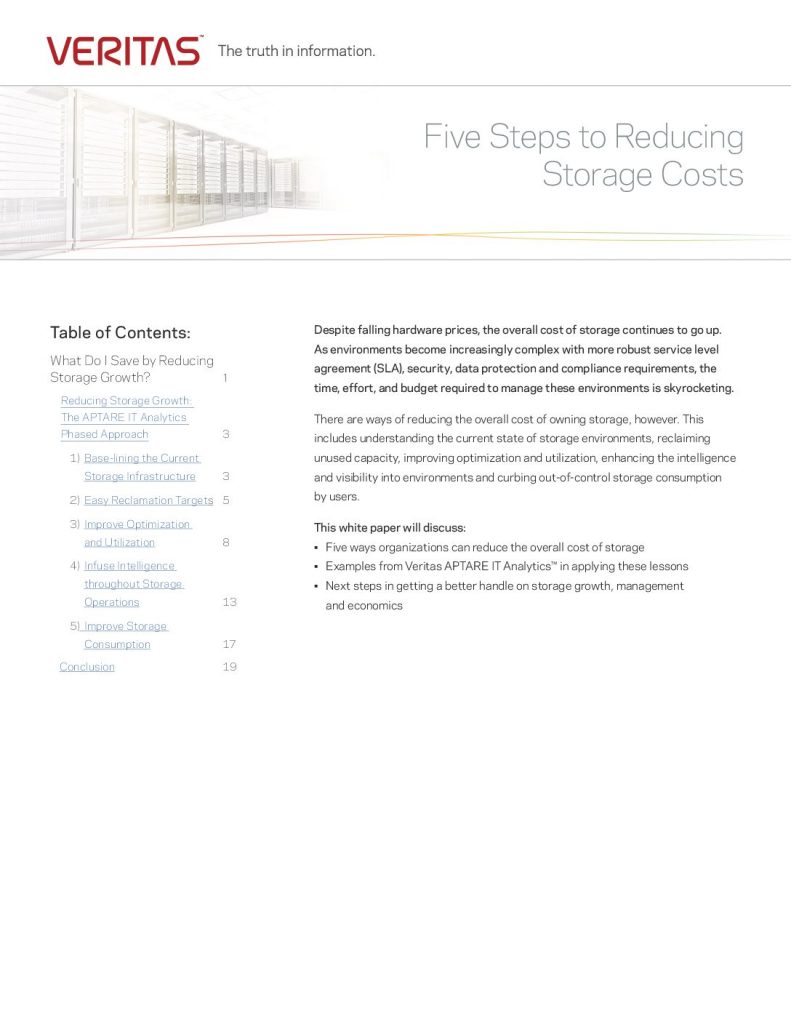5 Steps to Reducing Storage Costs