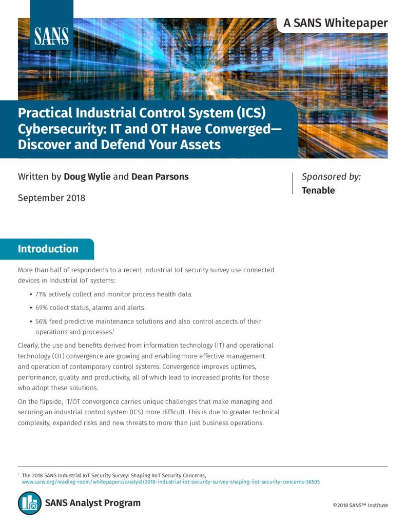 SANS Whitepaper: Practical Industrial Control System Cybersecurity