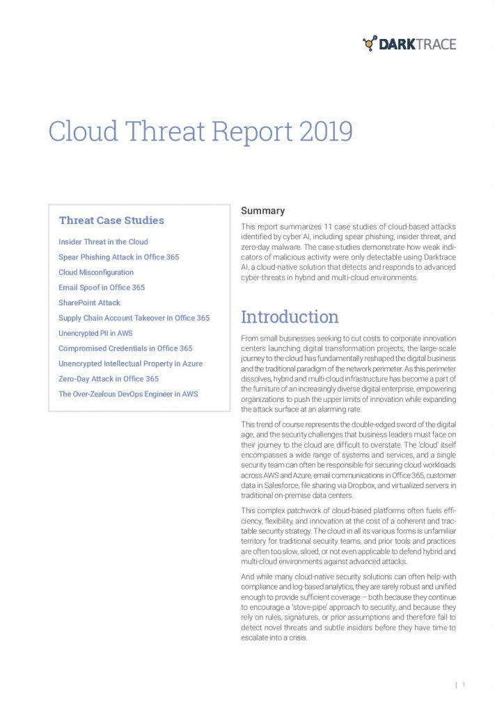 Cloud Threat Report 2019