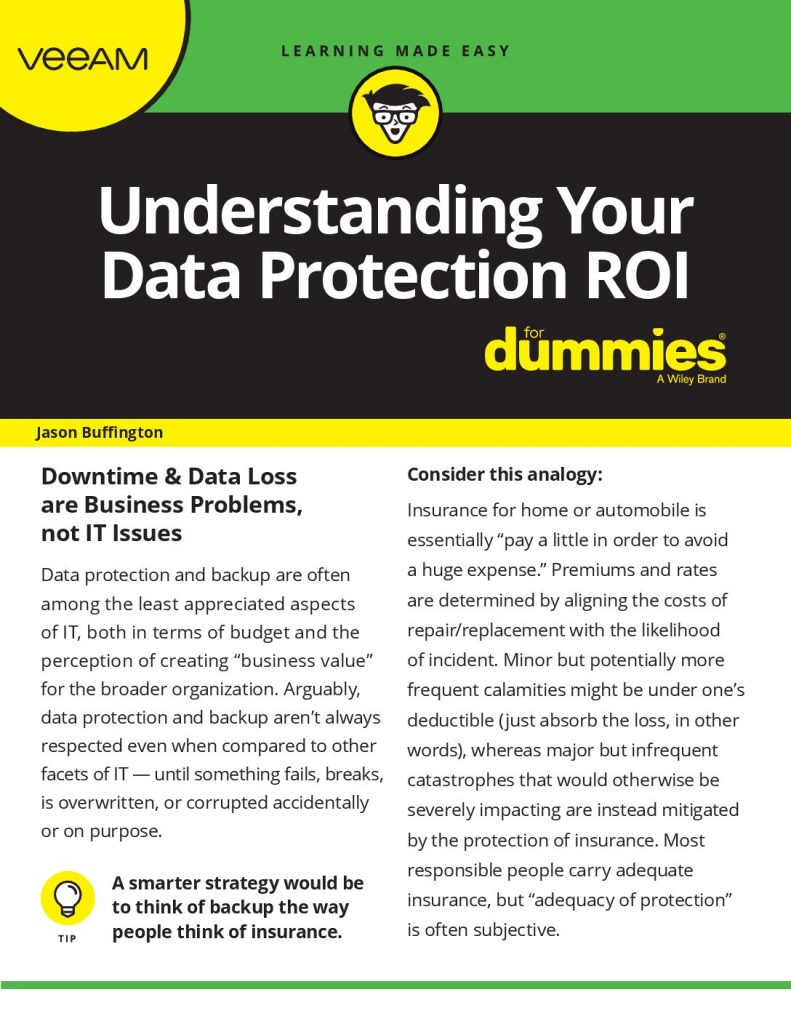 VAS – Understanding Your Data Protection ROI for Dummies