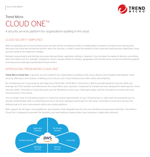 Cloud One Overview Solution Brief