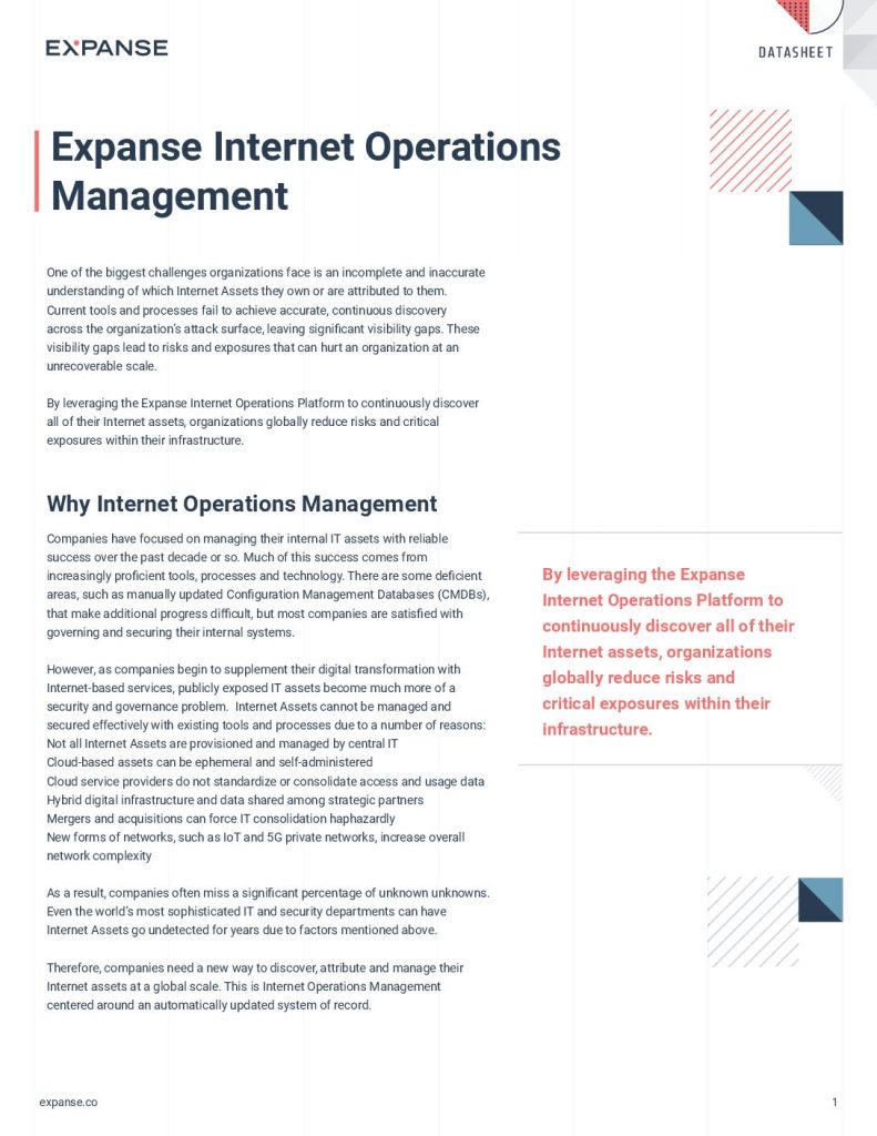 Expanse Internet Operations Management