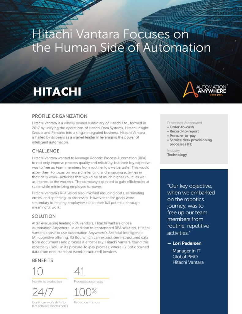 Hitachi Vantara Focuses on the Human Side of Automation
