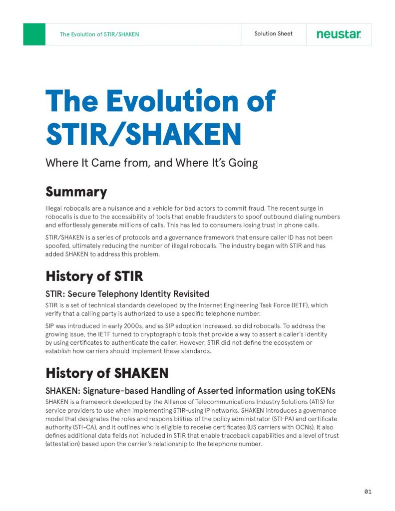 The Evolution of STIR/SHAKEN